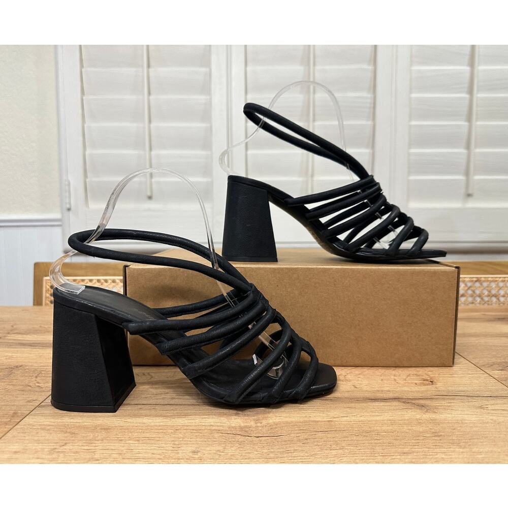 Free People Black Strappy Block Heel Sandals - Picture 3 of 14